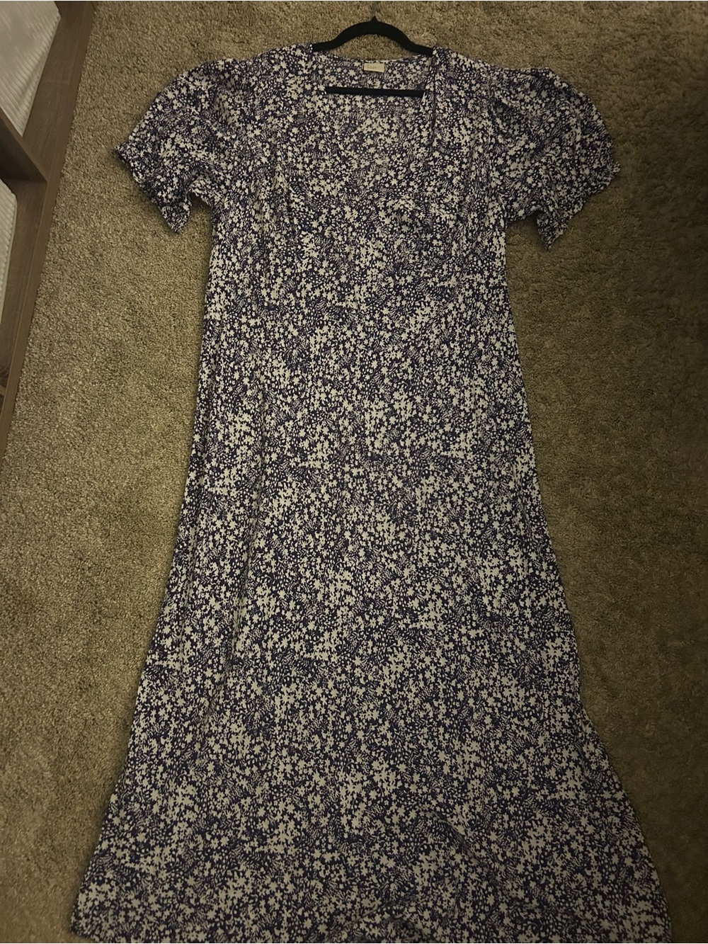 a new day Blue and White Floral Midi Dress